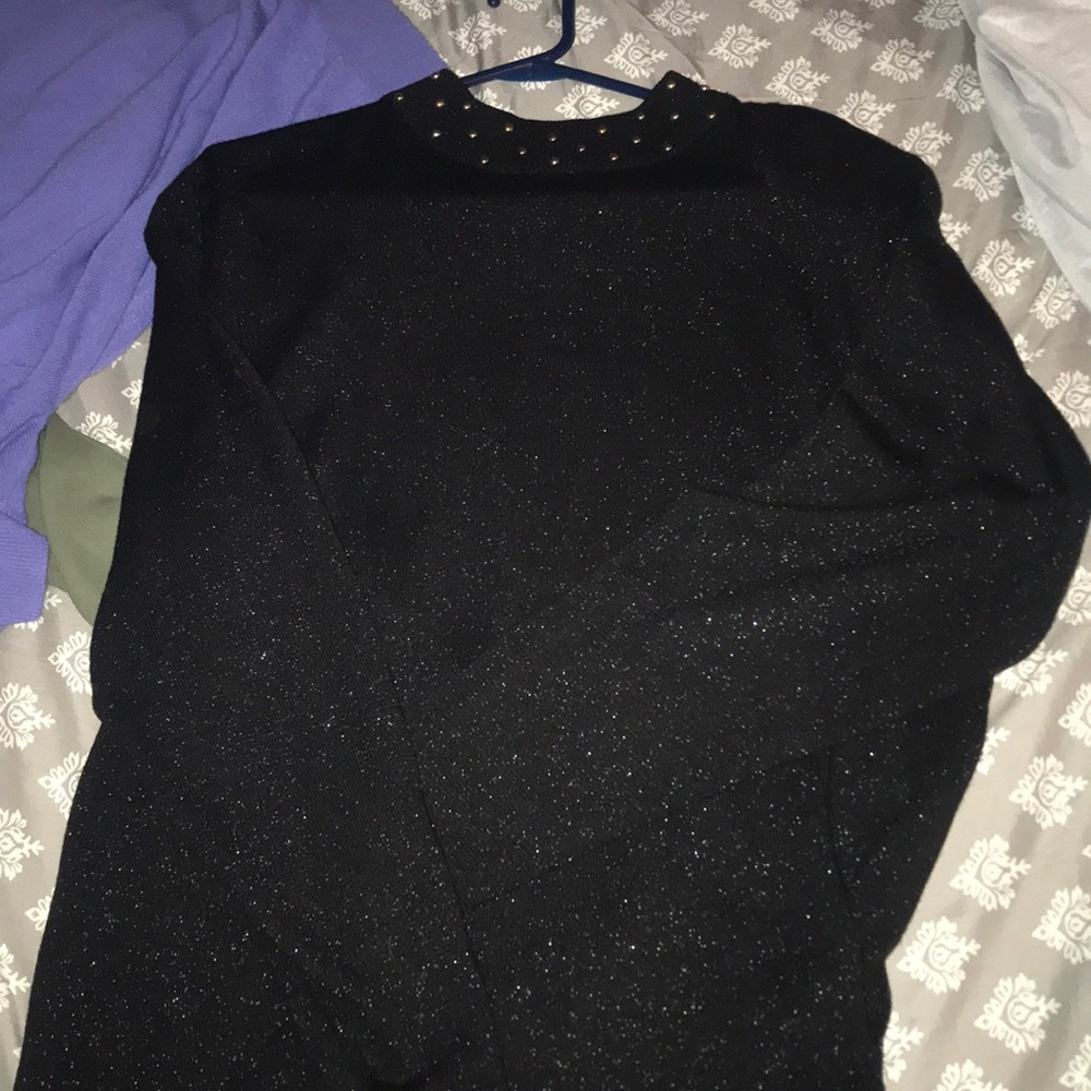 Vintage shoulder padded sparkle party blouse